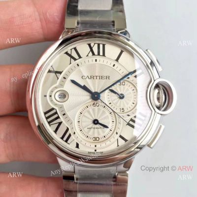 Copy Ballon Bleu Cartier Chronograph Watch Stainless Steel